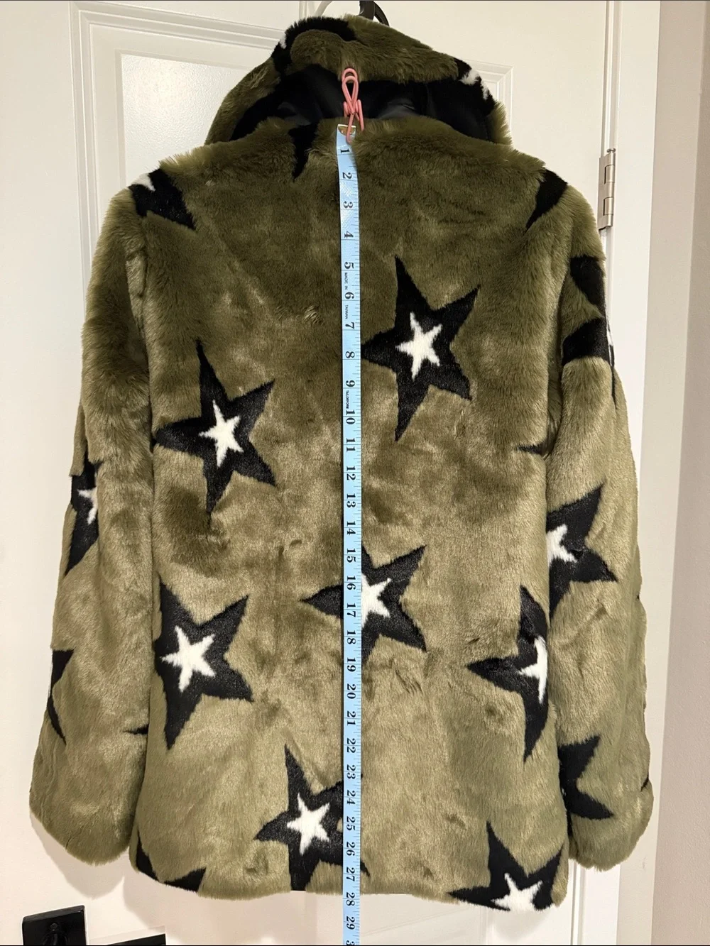 Avec Les Filles Faux Fur Star Print Jacket